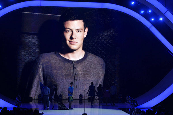 An image of the late Cory Monteith is pictured...