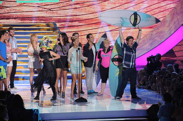 The cast of 'Pitch Perfect' appear during the...