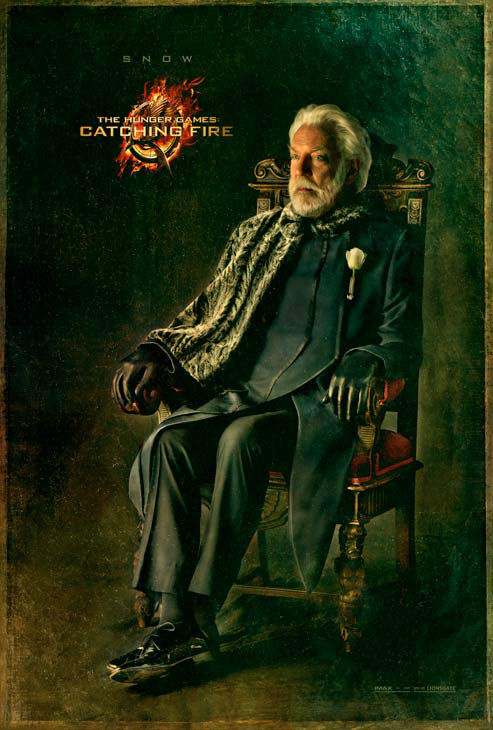 Donald Sutherland poses as President Snow in...