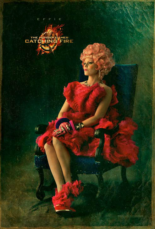 Elizabeth Banks poses as Effie Trinket in 'The...