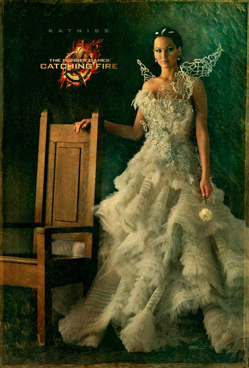 Jennifer Lawrence poses as Katniss Everdeen in...