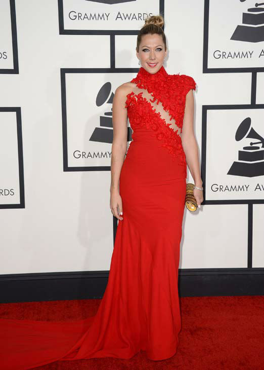 Colbie Caillat arrives at the 56th annual Grammy Awards at Staples Center on Sunday, Jan. 26, 2014, in Los Angeles.