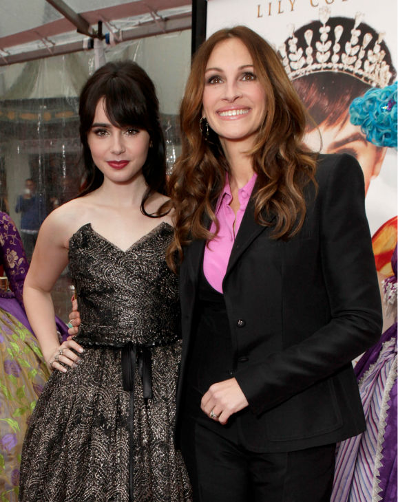 Lily Collins and Julia Roberts arrive at the...