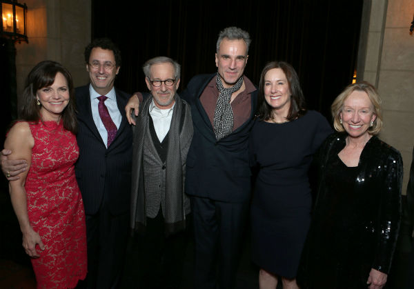 Sally Field, screenwriter Tony Kushner, director/producer Steven Spielberg, Daniel Day-Lewis, producer Kathleen Kennedy and author Doris Kearns Goodwin attend the world premiere of DreamWorks Pictures 'Lincoln' at AFI Fest 2012, held at Grauman's Chinese