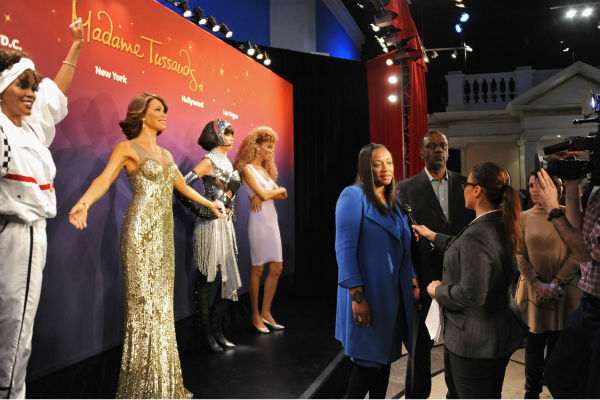 Gary Houston, brother of Whitney Houston, and wife Pat attend Madame Tussauds' unveiling of four wax figures of the late singer on Feb. 7, 2013 in New York City.