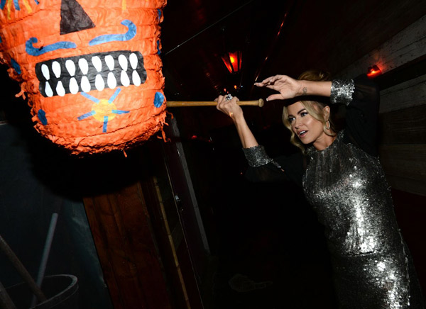 Carmen Electra is pictured at Pink Taco in L.A....