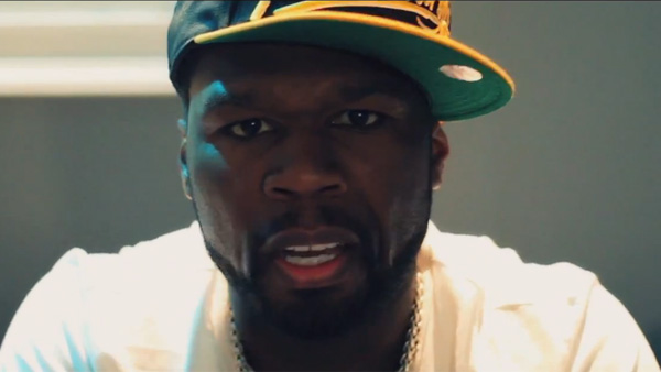 Rapper 50 Cent appears in a scene from his music...