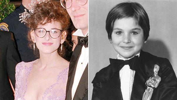 Left, Marlee Matlin arrives at the Academy Awards in 1987. Right, Tatum O'Neal accepts her Oscar at age 10 for her role in 'Paper Moon' in 1973.