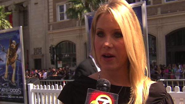 Christina Applegate is happy she will be able to show her new film Cats and Dogs: The Revenge of Kitty Galore to her child when he or she is born. - Provided courtesy of KABC Christina Applegate is happy she will be able to show her new film Cats and Dogs: The Revenge of Kitty Galore to her child when he or she is born. - Provided courtesy of KABC