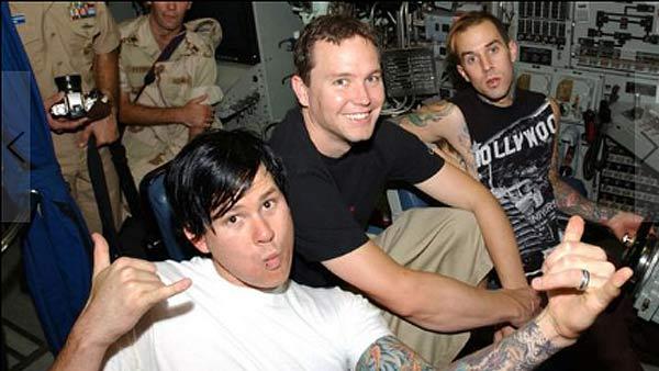 Blink-182 members Mark Hoppus, Tom DeLonge and Travis Barker appear in an undated photo posted on the bands MySpace page. - Provided courtesy of myspace.com/blink182 Blink-182 members Mark Hoppus, Tom DeLonge and Travis Barker appear in an undated photo posted on the bands MySpace page. - Provided courtesy of myspace.com/blink182