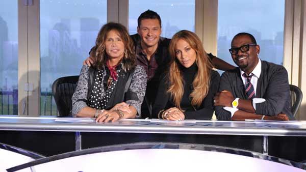 Steven Tyler, Ryan Seacrest, Jennifer Lopez and Randy Jackson in a promotional still from American Idols 10th season. - Provided courtesy of Fox / Michael becker Steven Tyler, Ryan Seacrest, Jennifer Lopez and Randy Jackson in a promotional still from American Idols 10th season. - Provided courtesy of Fox / Michael becker