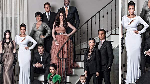 Kim Kardashian and her family appear on their 2010 Christmas card. - Provided courtesy of Nick Saglimbeni / kimkardashian.celebuzz.com