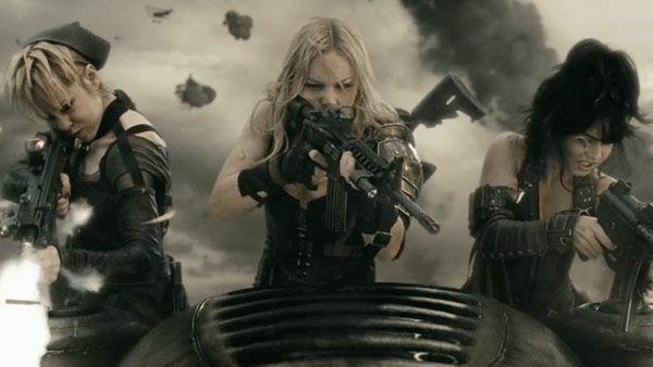 Jena Malone as 'Rocket', Abbie Cornish as 'Sweet Pea', and Vanessa Hudgens as 'Blondie' in a scene from the 2011  film, 'Sucker Punch'.