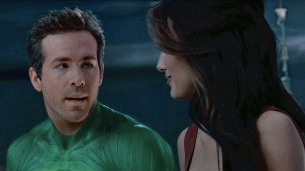 Ryan Reynolds as 'Hal Jordan' and Blake Lively as 'Carol Ferris' in a scene from the 2011  film, 'Green Lantern'.