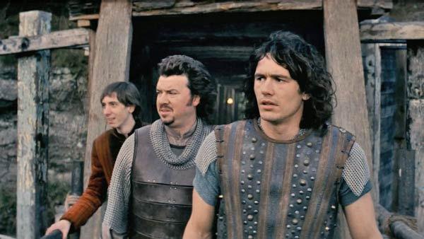 Rasmus Hardiker as 'Courtney', James Franco as 'Fabious' and Danny McBride as 'Thadeous' in a scene from the 2011  film, 'Your Highness.'