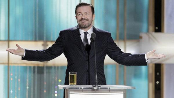 Ricky Gervais in a photo from the 2011 Golden Globes on Jan. 16, 2011. - Provided courtesy of NBC Ricky Gervais in a photo from the 2011 Golden Globes on Jan. 16, 2011. - Provided courtesy of NBC