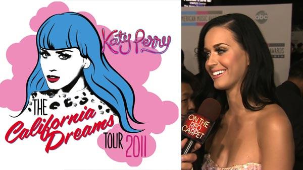 Katy Perrys California Dreams 2011 tour logo. / Katy Perry speaks to OnTheRedCarpet.com at the 2010 American Music Awards in Los Angeles in November 2010. - Provided courtesy of OTRC / katyperry.com Katy Perrys California Dreams 2011 tour logo. / Katy Perry speaks to OnTheRedCarpet.com at the 2010 American Music Awards in Los Angeles in November 2010. - Provided courtesy of OTRC / katyperry.com