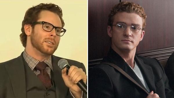 Sean Parker speaks at the DLD Conference 2011 in Munich in January 2011. / Justin Timberlake appears in a scene from The Social Network. - Provided courtesy of youtube.com/user/KiTTGTR / Columbia Pictures Sean Parker speaks at the DLD Conference 2011 in Munich in January 2011. / Justin Timberlake appears in a scene from The Social Network. - Provided courtesy of youtube.com/user/KiTTGTR / Columbia Pictures