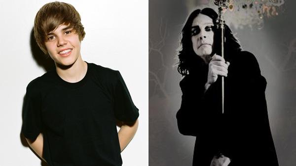 Promotional photos from Justin Bieber and Ozzy Osbournes official websites. - Provided courtesy of Photo courtesy of Ozzy.com and JustinBieberMusic.com, the artists official websites Promotional photos from Justin Bieber and Ozzy Osbournes official websites. - Provided courtesy of Photo courtesy of Ozzy.com and JustinBieberMusic.com, the artists official websites