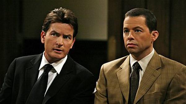 Charlie Sheen and Jon Cryer in a still from Two and a Half Men. - Provided courtesy of Photo courtesy of CBS Charlie Sheen and Jon Cryer in a still from Two and a Half Men. - Provided courtesy of Photo courtesy of CBS