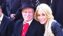 Hugh Hefner, left, and Crystal Harris in a Twitter photo taken in 2010. - Provided courtesy of Twitter.com/crystalharris