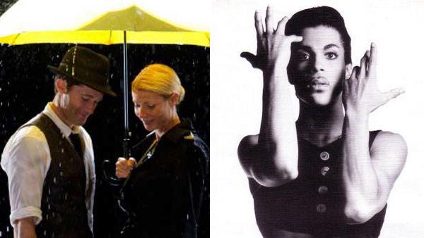 Will (Matthew Morrison, L) and Holly (guest star Gwyneth Paltrow, R) perform Singing in the Rain and Umbrella in The Substitute episode of Glee airing Tuesday, Nov. 16./Prince on the cover of his 1986 album, Parade. - Provided courtesy of Adam Rose/FOX/Warner Bros. Music Will (Matthew Morrison, L) and Holly (guest star Gwyneth Paltrow, R) perform Singing in the Rain and Umbrella in The Substitute episode of Glee airing Tuesday, Nov. 16./Prince on the cover of his 1986 album, Parade. - Provided courtesy of Adam Rose/FOX/Warner Bros. Music