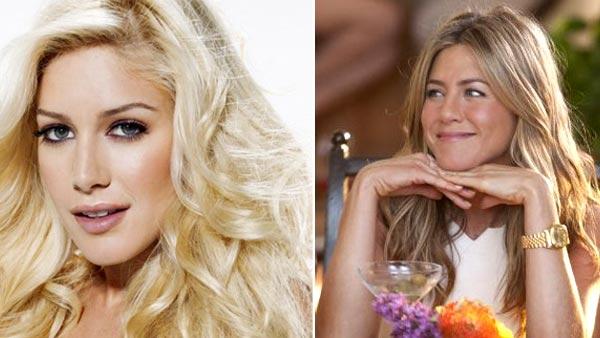Heidi Montag appears in a photo posted on her Facebook page on April 1, 2009. / Jennifer Aniston appears in a scene from the 2011 movie Just Go With It. - Provided courtesy of facebook.com/heidimontag / Sony Pictures Heidi Montag appears in a photo posted on her Facebook page on April 1, 2009. / Jennifer Aniston appears in a scene from the 2011 movie Just Go With It. - Provided courtesy of facebook.com/heidimontag / Sony Pictures