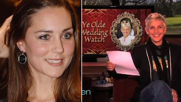 This Dec. 15, 2006 photo shows Kate Middleton, who is to marry Britains Prince William in 2011, according to an announcement by Clarence House in London, Tuesday Nov. 16, 2010. / Ellen DeGeneres appears on her talk show on Feb. 10, 2011. - Provided courtesy of Fiona Hanson, PA / Warner Bros. This Dec. 15, 2006 photo shows Kate Middleton, who is to marry Britains Prince William in 2011, according to an announcement by Clarence House in London, Tuesday Nov. 16, 2010. / Ellen DeGeneres appears on her talk show on Feb. 10, 2011. - Provided courtesy of Fiona Hanson, PA / Warner Bros.