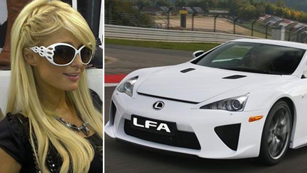 Paris Hilton Tweeted this photo of her in a shoe store on August 18, 2010 / A Lexus LFA sports car. Paris Hiltons 30th birthday present from boyfriend Cy Waits was a $375,000 Lexus LFA sports car. - Provided courtesy of twitter.com/parishilton / Lexus Paris Hilton Tweeted this photo of her in a shoe store on August 18, 2010 / A Lexus LFA sports car. Paris Hiltons 30th birthday present from boyfriend Cy Waits was a $375,000 Lexus LFA sports car. - Provided courtesy of twitter.com/parishilton / Lexus