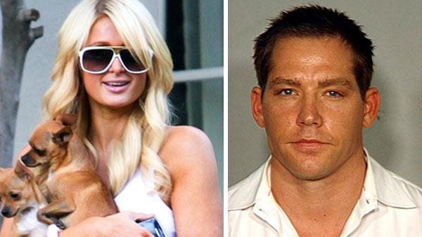 Paris Hilton Tweeted this photo of herself with two of her dogs on Jan. 31, 2011. / In this photo released Saturday, Aug. 28, 2010 by the Las Vegas Metropolitan Police Department, Cy Waits poses for a police booking photo in Las Vegas. - Provided courtesy of twitter.com/parishilton / Las Vegas Metropolitan Police Department Paris Hilton Tweeted this photo of herself with two of her dogs on Jan. 31, 2011. / In this photo released Saturday, Aug. 28, 2010 by the Las Vegas Metropolitan Police Department, Cy Waits poses for a police booking photo in Las Vegas. - Provided courtesy of twitter.com/parishilton / Las Vegas Metropolitan Police Department