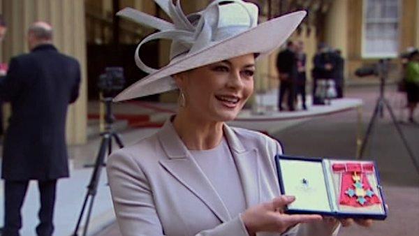Catherine Zeta-Jones accepts the honor of Commander of the Order of the British Empire. - Provided courtesy of KABC / ABC7 Catherine Zeta-Jones accepts the honor of Commander of the Order of the British Empire. - Provided courtesy of KABC / ABC7
