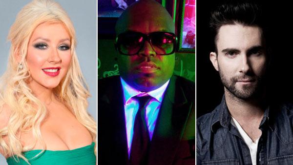 Christina Aguilera, Cee Lo Green and Adam Levine in promotional photos for The Voice. - Provided courtesy of NBC Christina Aguilera, Cee Lo Green and Adam Levine in promotional photos for The Voice. - Provided courtesy of NBC