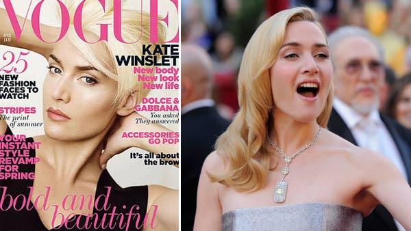 Kate Winslet appears on the cover of Vogues April 2011 issue. / Kate Winslet arrives at the 82nd Academy Awards Sunday, March 7, 2010, in the Hollywood section of Los Angeles. - Provided courtesy of AP / Vogue / Mario Testino / Chris Pizzello, File / Kate Winslet appears on the cover of Vogues April 2011 issue. / Kate Winslet arrives at the 82nd Academy Awards Sunday, March 7, 2010, in the Hollywood section of Los Angeles. - Provided courtesy of AP / Vogue / Mario Testino / Chris Pizzello, File /