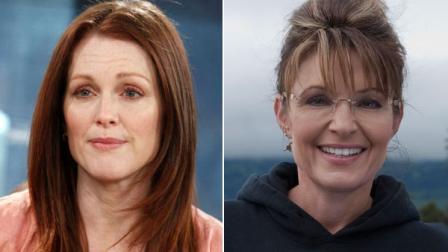Julianne Moore during an interview on the Today Show and Sarah Palin in a promotional still for Sarah Palins Alaska.