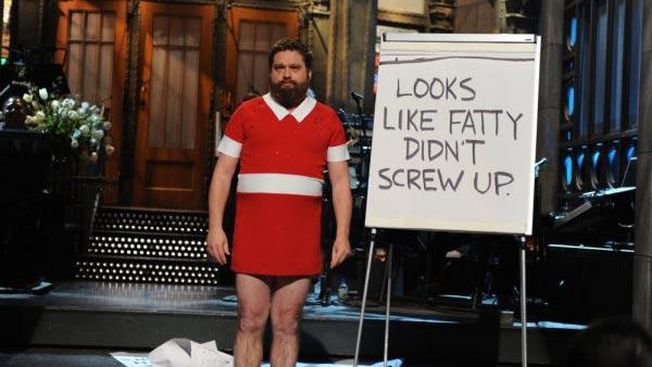 Zach Galifianakis appears in a monologue for the March 12, 2011 episode of Saturday Night Live. - Provided courtesy of NBC Zach Galifianakis appears in a monologue for the March 12, 2011 episode of Saturday Night Live. - Provided courtesy of NBC