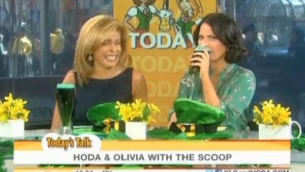 Hoda Kotb and Olivia Munn appear in a still from the Today show, which aired on March 17, 2011. - Provided courtesy of OTRC / NBC Hoda Kotb and Olivia Munn appear in a still from the Today show, which aired on March 17, 2011. - Provided courtesy of OTRC / NBC