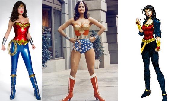Adrianne Palicki appears as Wonder Woman for the 2011 NBC pilot. / Lynda Carter appears as Wonder Woman / Wonder Woman dons a more conservative costume in DC Comics 600th issue - Provided courtesy of Justin Lubin / NBC / CBS / DC Comics Adrianne Palicki appears as Wonder Woman for the 2011 NBC pilot. / Lynda Carter appears as Wonder Woman / Wonder Woman dons a more conservative costume in DC Comics 600th issue - Provided courtesy of Justin Lubin / NBC / CBS / DC Comics