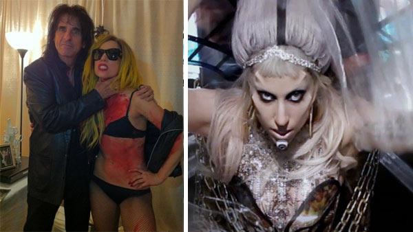 Lady Gaga and Alice Cooper appear in a photo posted on her Twitter page and his Facebook page on March 27, 2011. / Lady Gaga appears in her music video Born This Way. - Provided courtesy of facebook.com/AliceCooper / twitpic.com/4dtx4k / Nick Knight / Interscope Lady Gaga and Alice Cooper appear in a photo posted on her Twitter page and his Facebook page on March 27, 2011. / Lady Gaga appears in her music video Born This Way. - Provided courtesy of facebook.com/AliceCooper / twitpic.com/4dtx4k / Nick Knight / Interscope