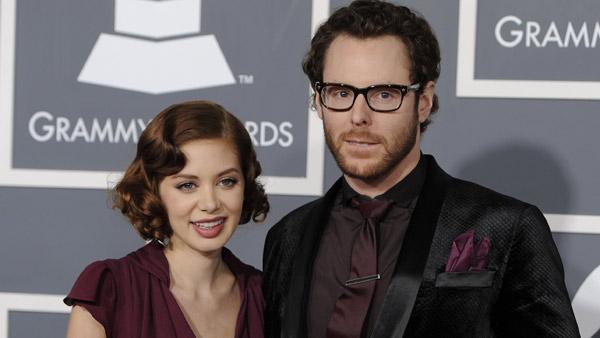 Sean Parker right and guest arrive at the 53rd annual Grammy Awards on 