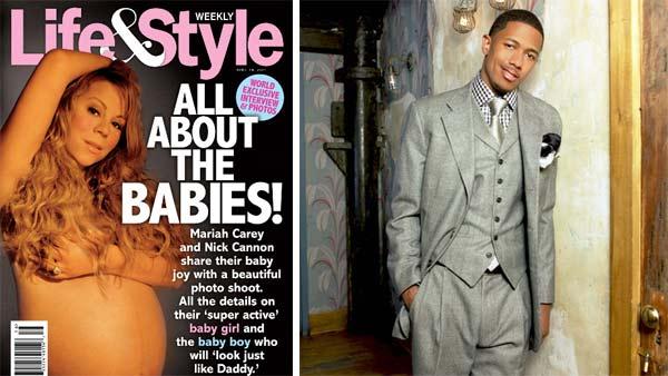 Mariah Carey appears on the cover of Life and Style magazine in April 2011, prior to the birth of her twins. / Nick Cannon appears in a photo posted on his website. - Provided courtesy of Life and Style magazine / nickcannon.com Mariah Carey appears on the cover of Life and Style magazine in April 2011, prior to the birth of her twins. / Nick Cannon appears in a photo posted on his website. - Provided courtesy of Life and Style magazine / nickcannon.com