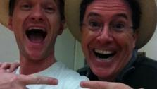 Neil Patrick Harris and Stephen Colbert appear in a photo posted on Harris Twitter page on April 2, five days before the two began their 2-day run in a New York Philharmonic production of the show Company. - Provided courtesy of yfrog.com/h731476576j