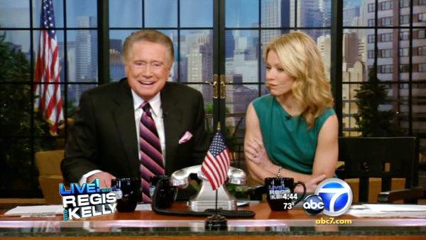 Veteran broadcaster Regis Philbin announced hes retiring from his weekday talk show, LIVE! with Regis and Kelly. - Provided courtesy of KABC Veteran broadcaster Regis Philbin announced hes retiring from his weekday talk show, LIVE! with Regis and Kelly. - Provided courtesy of KABC