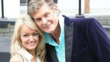 David Hasselhoff and Hayley Roberts are pictured near the ITV studios in London on April 14, 2011. - Provided courtesy of davidhasselhoff.com