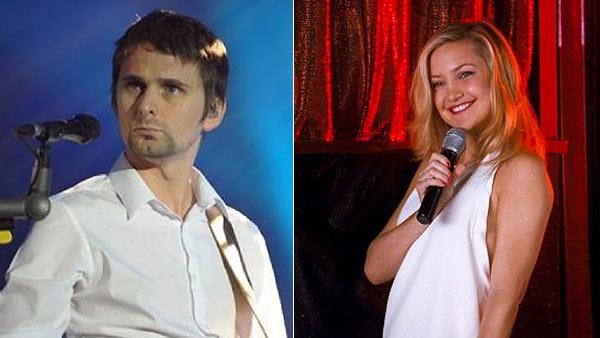 Matthew Bellamy appears on stage with Muse in New York in 2009. / Kate Hudson appears in a scene from the 2011 movie Something Borrowed. - Provided courtesy of facebook.com/muse / Warner Bros. Pictures / Alcon Film Fund Matthew Bellamy appears on stage with Muse in New York in 2009. / Kate Hudson appears in a scene from the 2011 movie Something Borrowed. - Provided courtesy of facebook.com/muse / Warner Bros. Pictures / Alcon Film Fund