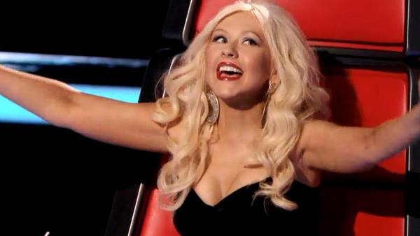 Christina Aguilera reacts to a contestant with excitement on the series premiere of NBCs The Voice, which aired on April 26, 2011. - Provided courtesy of NBC Christina Aguilera reacts to a contestant with excitement on the series premiere of NBCs The Voice, which aired on April 26, 2011. - Provided courtesy of NBC