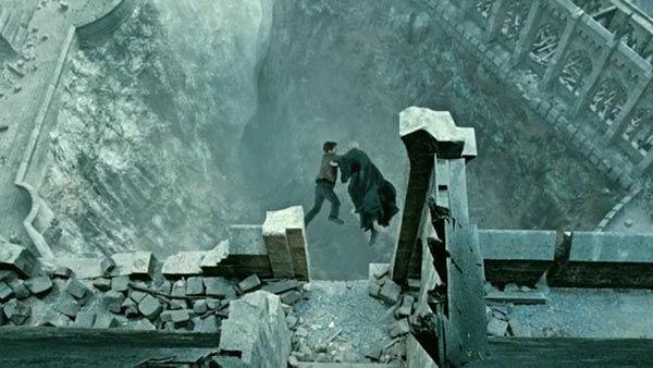 Harry Potter (Daniel Radcliffe) and Lord Voldemort (Ralph Fiennes) appear in a scene from the 2011 film 'Harry Potter and the Deathly Hallows - Part 2.'