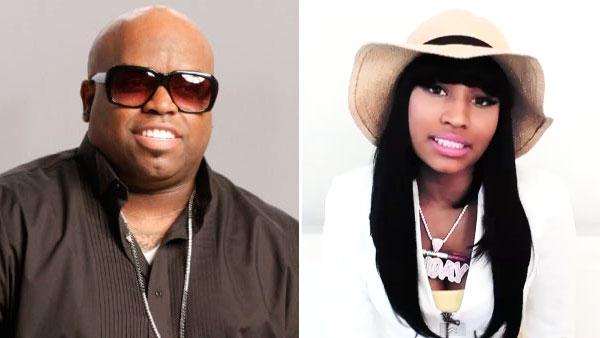 Left: Cee Lo Green in a 2011 promotional photo for The Voice. Right: Nicki Minaj in a video from her official YouTube page. - Provided courtesy of NBC / YouTube.com Left: Cee Lo Green in a 2011 promotional photo for The Voice. Right: Nicki Minaj in a video from her official YouTube page. - Provided courtesy of NBC / YouTube.com