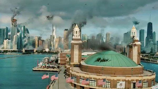 A scene from the 2011 film, 'Transformers: Dark of the Moon,' directed by Michael Bay and starring Shia LaBeouf, Rosie Huntington-Whiteley and Josh Duhamel.