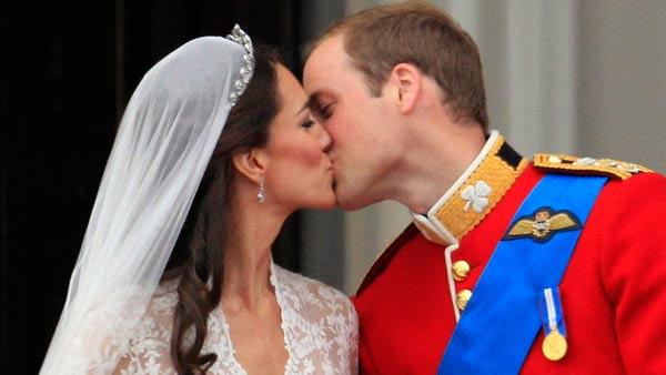 prince william and kate. Britains Prince William kisses