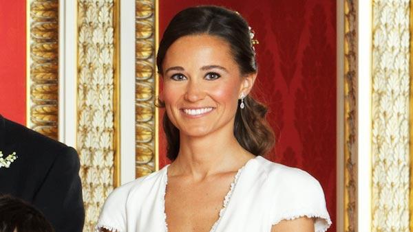 Maid of Honour Pippa Middleton appears in a portrait in the Throne Room at